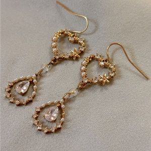 Vintage pearl and crystal earrings